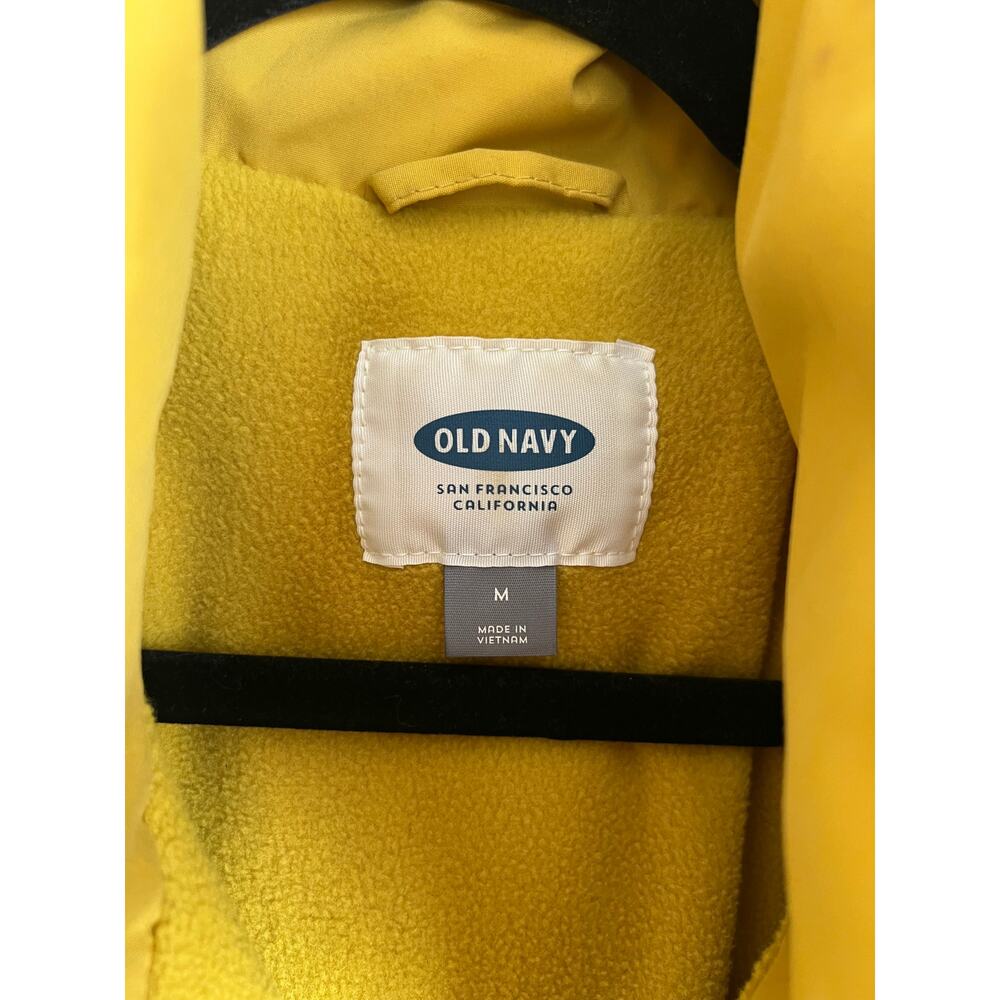 Old Navy Mustard Yellow Puffer Vest Medium M Fleece Lined Sleeveless Jacket Warm - Picture 2 of 8